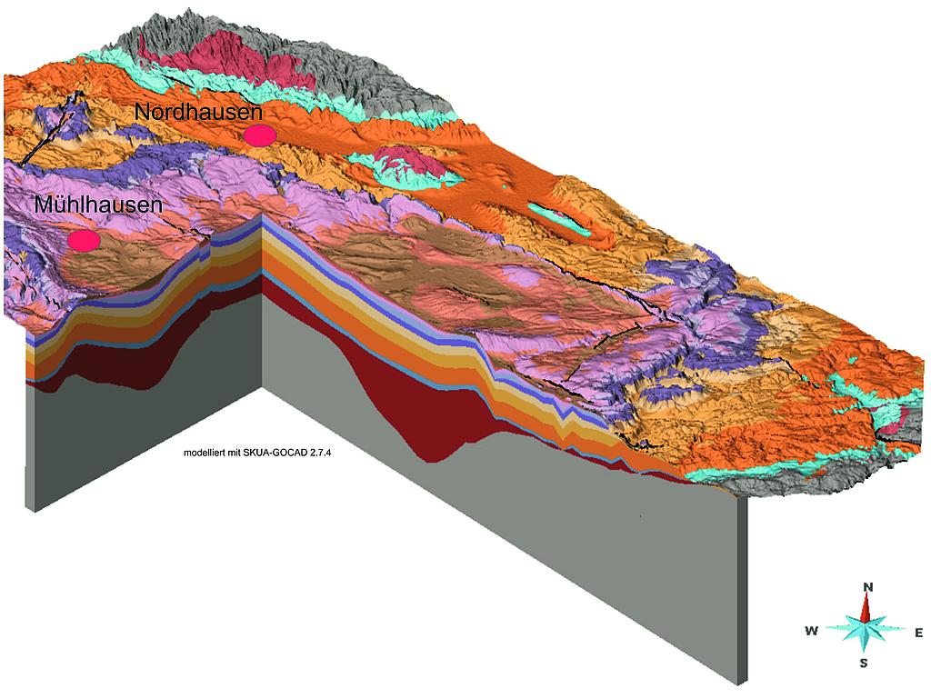 Geologisches 3D-Modell des Thüringer Beckens