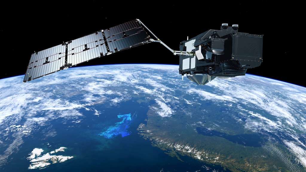 Der Sentinel-3-Satellit auf seiner Umlaufbahn