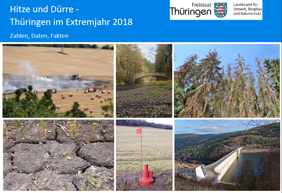 Deckblatt der Sonderpublikation Hitze und Dürre ‐ Thüringen im Extremjahr 2018