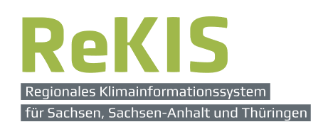 Das ReKIS-Logo, grüne Buchstaben, darunter weiß auf grauem Grund, der vollständige Name, ein Klick auf das Logo öffnet ReKIS in einem neuen Fenster