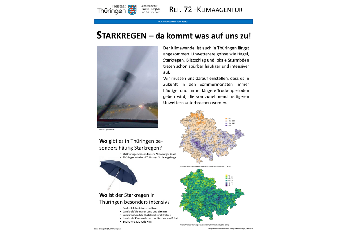 Poster zum Thema Starkregen in Thüringen