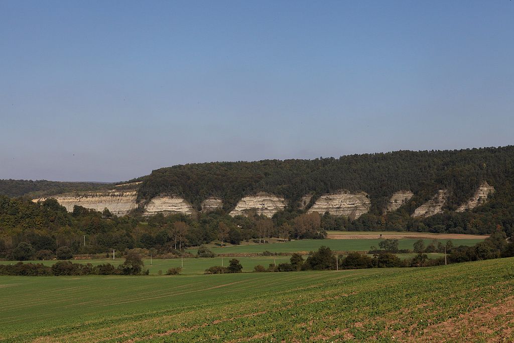 NSG 24, Blick von Südwesten auf die Nordmannssteine im NSG „Klosterholz und Nordmannssteine“ (Wartburgkreis). (Foto: Holm Wenzel, 25.09.2011)
