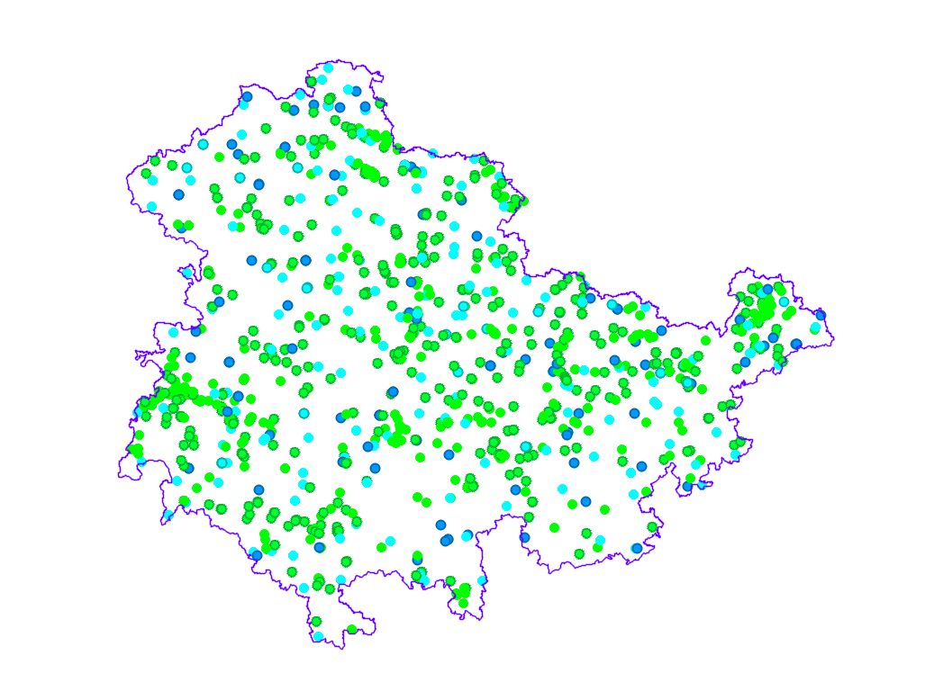 Karte der Grundwassermessstellen in Thüringen