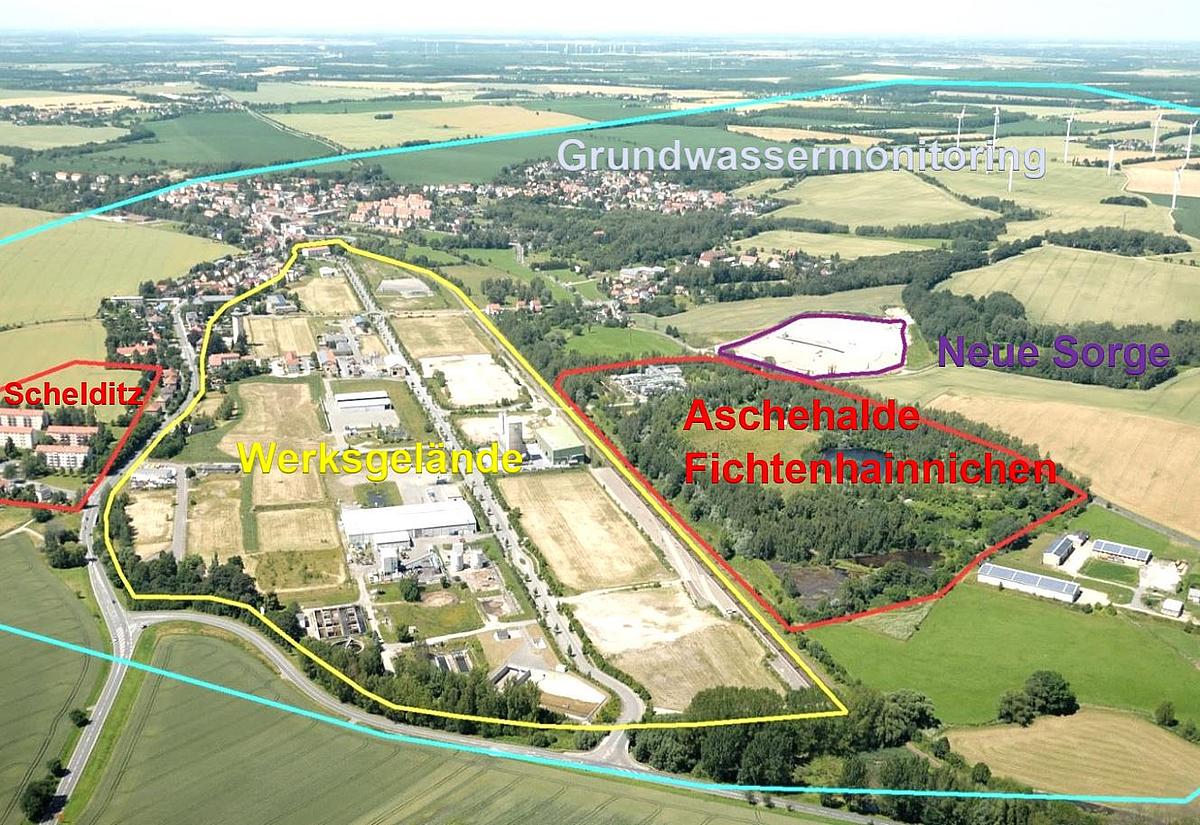 Quelle: Kennzeichnung des Ökologischen Großprojektes Rositz; „Die Wandlung des ehemaligen Teerverarbeitungswerkes Rositz, im Altenburger Land, zum jetzigen Industrie- und Gewerbepark“; LANDESENTWICKLUNGSGESELLSCHAFT THÜRINGEN MBH; Datum: 28.10.2015