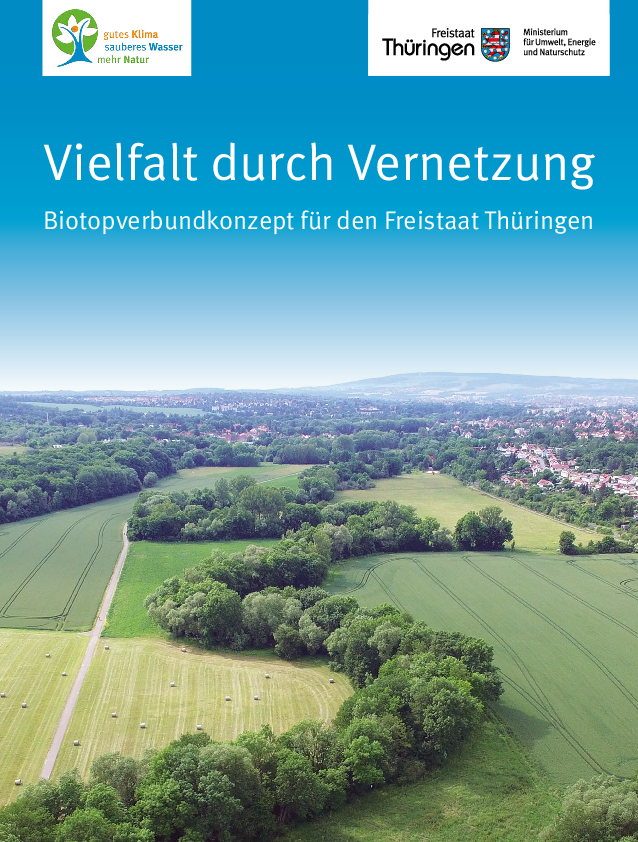 Titelblatt der Broschüre Biotopverbund für den Freistaat Thüringen