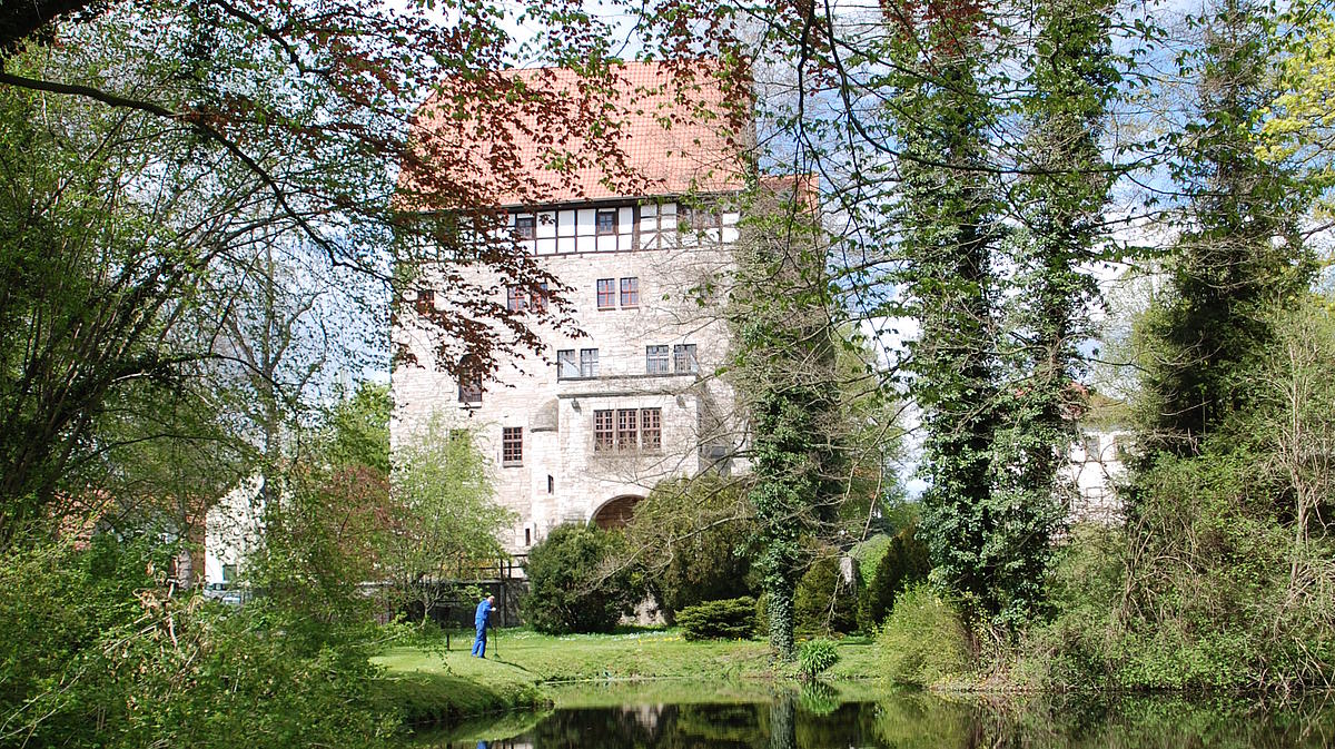 Burg Seebach mit Vogelschutzpark (Bild: TLUBN) Die Burg Seebach mit ihrem Vogelschutzpark ist heute Sitz der Staatlichen Vogelschutzwarte Seebach des TLUBN