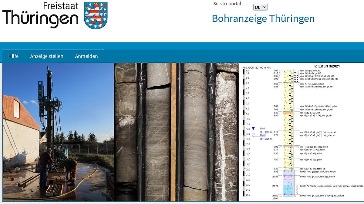 Geologische Untersuchung des Untergrundes mittels Bohrung
