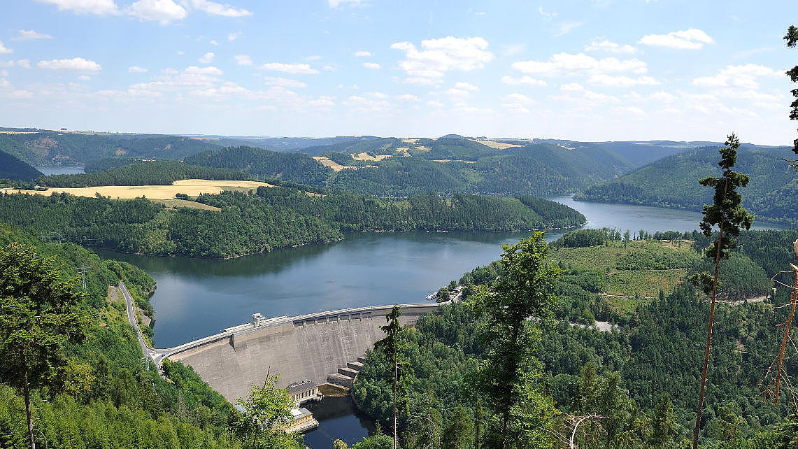 Blick auf die Hohenwartetalsperre